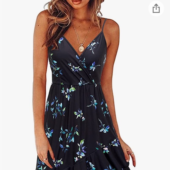 Amazon xl navy floral sundress - Picture 1 of 5